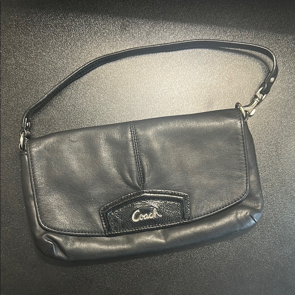 Coach Black Leather Wristlet